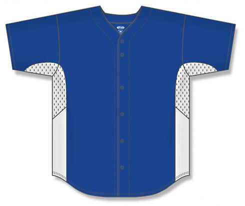 Athletic Knit Full Button Baseball Jersey with Contrast Mesh Inserts (BA1890)